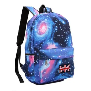 

New middle school students backpack graffiti printing style men and women hit the dream star sky rice flag shoulder computer bag