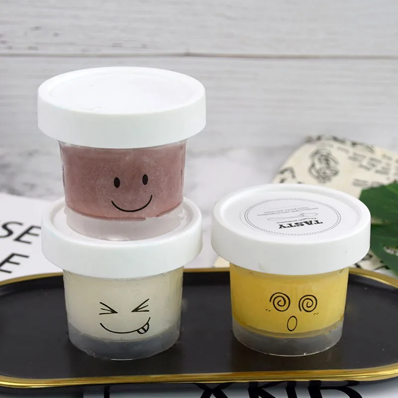 

20pcs High quality frosted transparent disposable ice cream cup 100ml small pudding yogurt jelly packaging takeaway box with lid