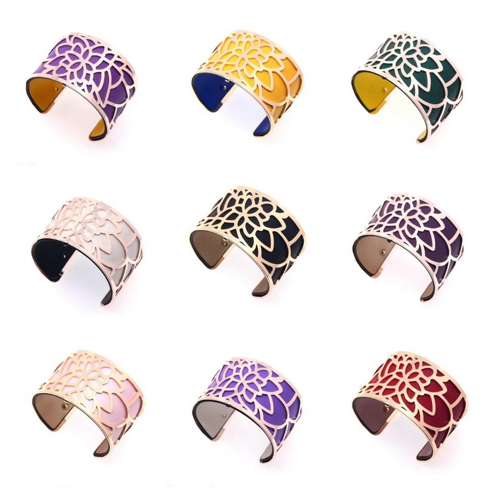 Реверсивный Кожаный браслет 40 мм с серебристым розовым золотистым покрытием