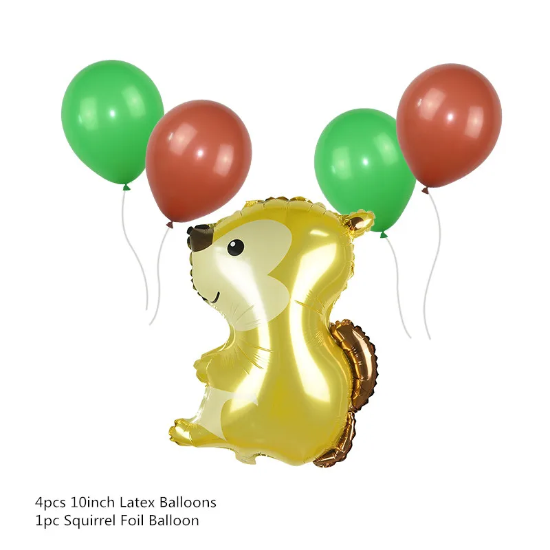 Мультфильм Животные фольги воздушный шар Ежик белка, лиса латекс Globos тематические элементы джунгли День Рождения украшения ребенок душ украшения