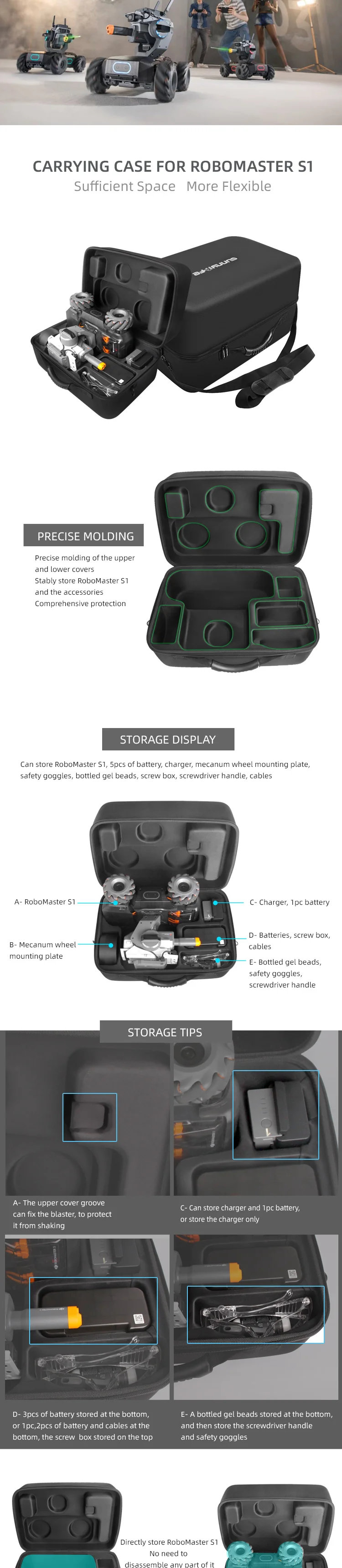 Sunnylife портативный чемодан чехол для хранения Коробка для DJI RoboMaster S1 сумка для переноски
