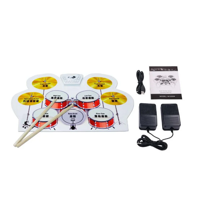 Портативный электронный скручивающийся набор барабанов кремния USB силиконовые электронные барабаны, электронные барабаны, аналоговые барабаны складные