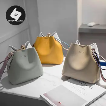 

STIVEN JAMES Large Capacity Shoulder Handbags for Women Messenger Bags Clashing Color Bucket Bag Girl Designer Crossbody Handbag