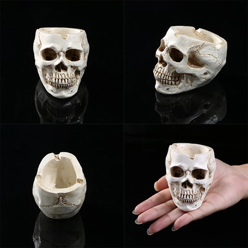 Human Skull Ashtray Cool Creative Halloween Home Office Bar Decor Ashtrays