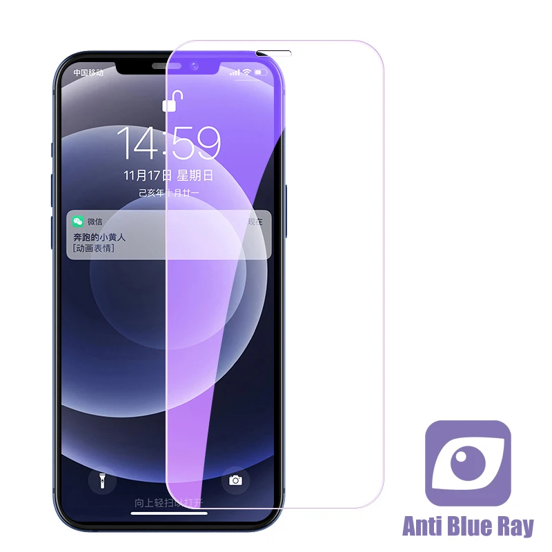 Anti Blue Ray Full Cover Tempered Glass On The For iPhone 12 Pro Max Screen Protector Protective Gla