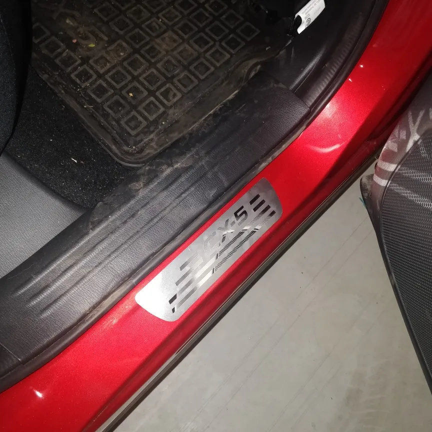 Для автостайлинга Mazda Cx-5 Cx 5 Cx5 крышка порога Накладка Защитная дополнительная наклейка для автомобиля протектор 2013 4 шт