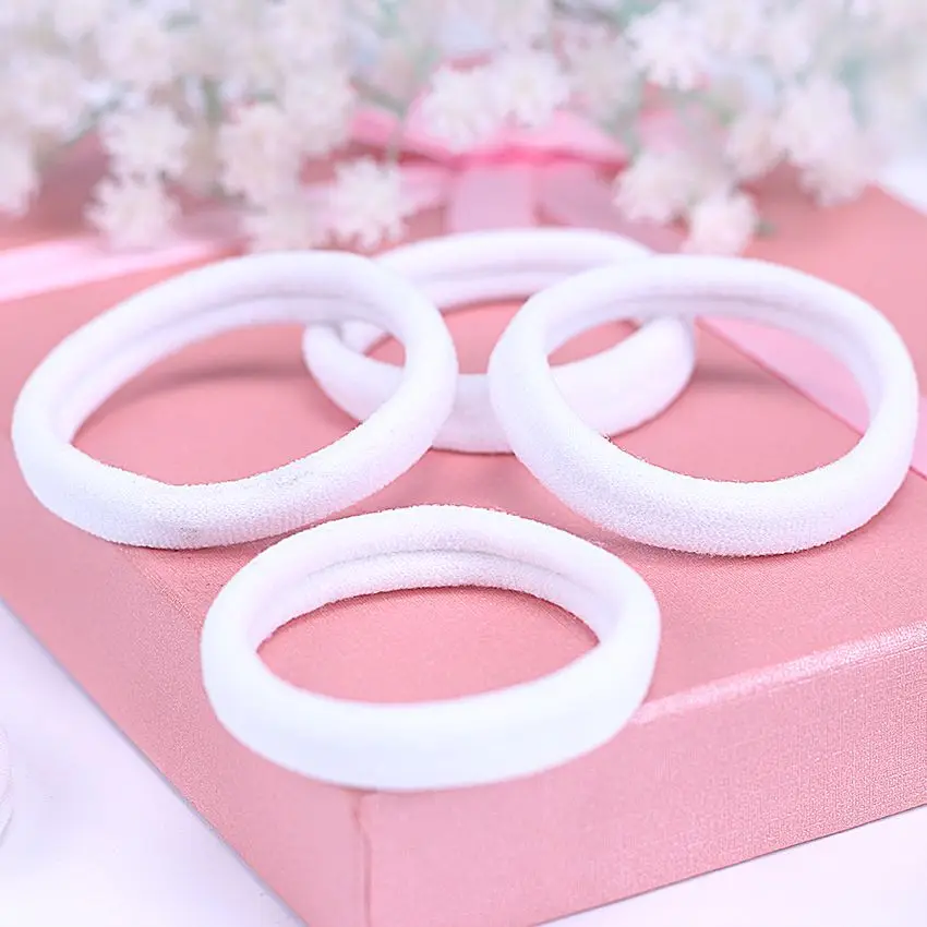 wedding hair clips 50Pcs/Lot  White Elastic Hair Bands RopeTie Ring  Girls Holder  Headwear Accessories Band Size 4CM best headbands for women