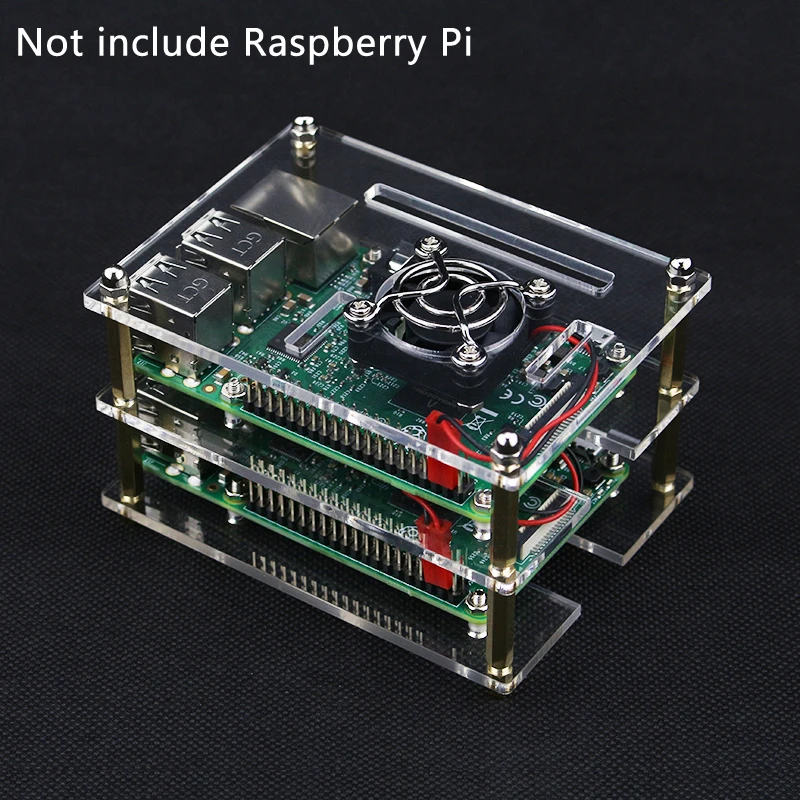 Raspberry Pi 4 акриловый чехол Raspberry Pi 3B многослойный Чехол прозрачный корпус для Raspberry Pi 4 3 Модель B 3B Plus