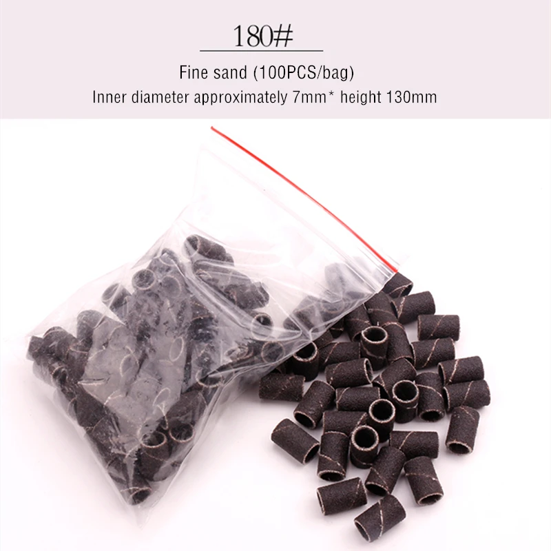전기 네일 드릴 비트 액세서리 UV 젤 폴리쉬 제거 100Pcs, 80 120 180 240 매니큐어 도구, 색칠 인쇄 링