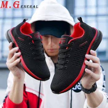 

Low Top Men's Sneakers Mesh Breathable Men Casual Shoes Lightweight Lace Up Mens Shoes Couple Summer Plus Sizes Walking Shoe C67