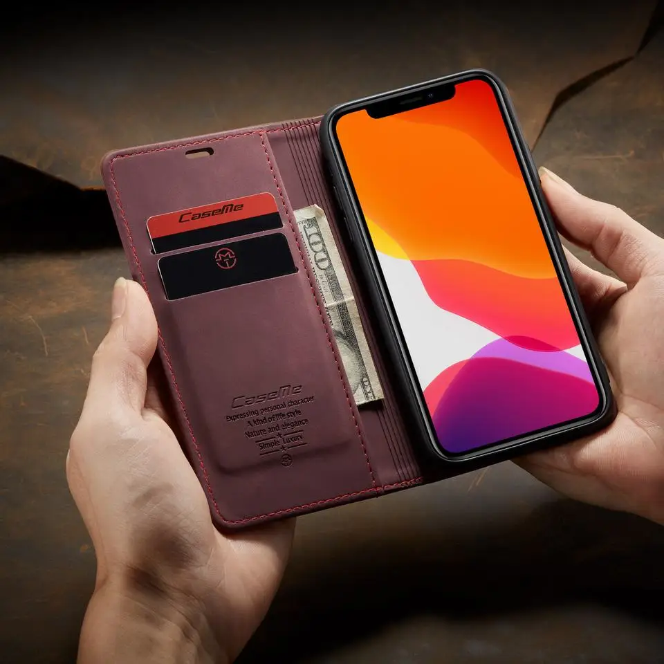 Магнитный флип-чехол для iPhone 11 Pro Max, матовая кожаная Ретро кошельки, слоты для карт, держатель, чехол для iPhone 11 Pro, максимальный чехол