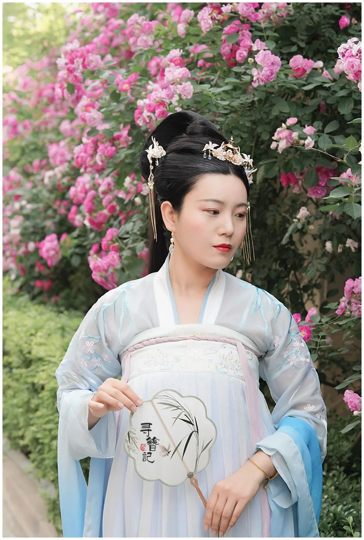 Винтажный женский головной убор ручной работы с синими бусинами и кисточками, головной убор для волос, головной убор для кимоно ханьфу, косплей XZ