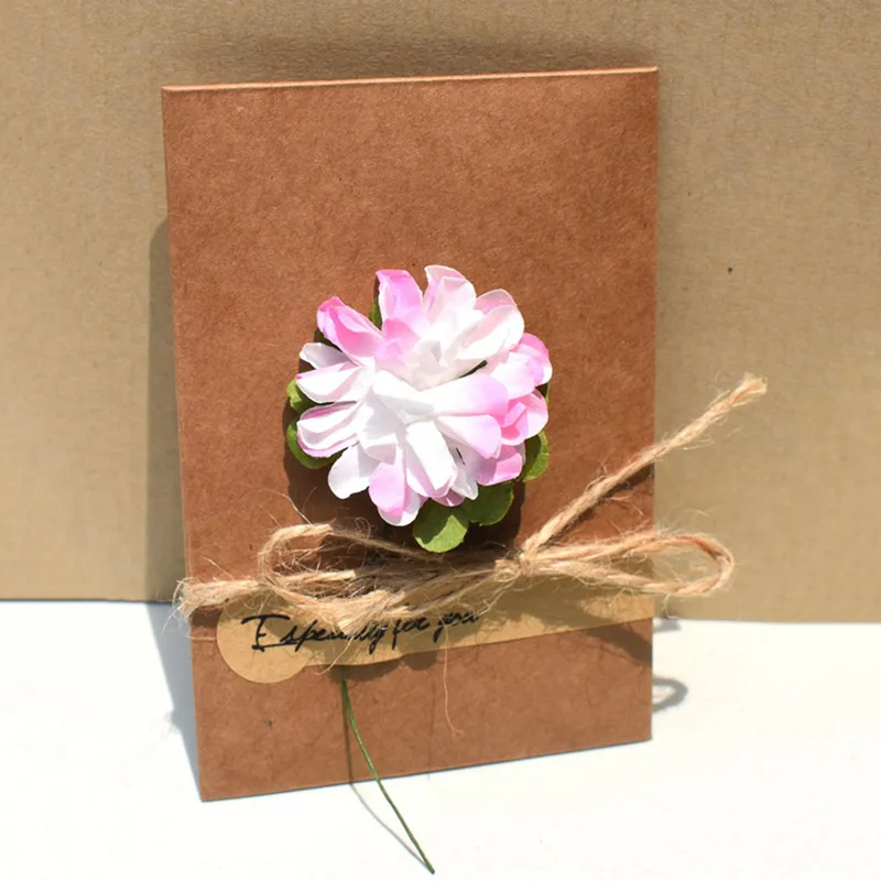 New 20pcs DIY Paper Handmade Dry Flower Invitation Greeting Card with Envelope Christmas Wedding fa - 4000373100128