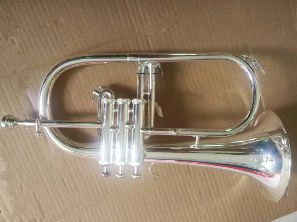 professional Bach flugelhorns Silver Plated B flat Bb professional trumpet Top brass musical instruments trompete horn shipping