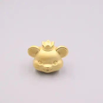 

Gold Jewelry Girl Heart 3D Hard Gold Charms Fine Charm Super Loving Mouse Imperial Crown 999 Gold Pendant Lucky Bead Lucky Gift