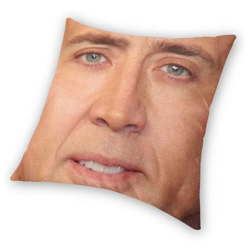 Funny Hilarious Art Nicolas Cage Dwayne Johnson Rock Smiling Face Meme  Humorous Sofa Decoration Pillow Case Linen Cushion Cover - AliExpress