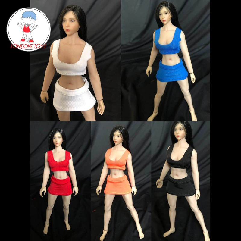 

1/12 Scale Female Vest Sport Bra Dress Set for 6" TBLeague Action Figures