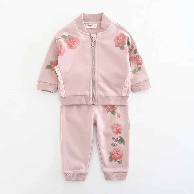 

Idea2019 Spring New Style Baby Girls Casual Telecontrol Pant Suit Girls' Baseball Jacket Two-Piece Set Cute 9028