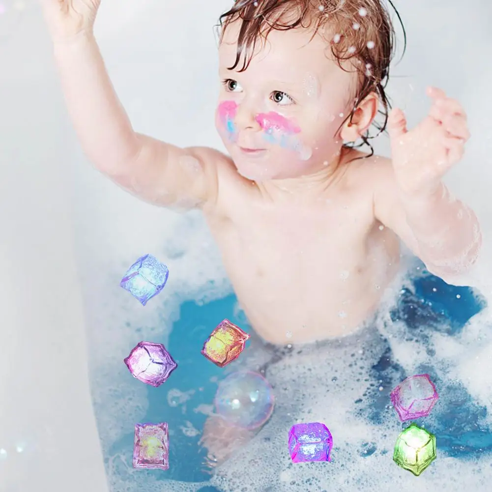 Children's Bathroom Bath Toys Baby Play Water Ocean Magic Ice Cube Lights Meet Water Glow Colorful Lights Bath Toys 5