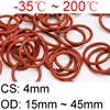 10pcs Red Silicone Ring Gasket CS 4mm OD 15 ~ 80mm Silicon O Ring Gasket Food Grade Rubber o-ring vmq assortment hvac tools ► Photo 1/5