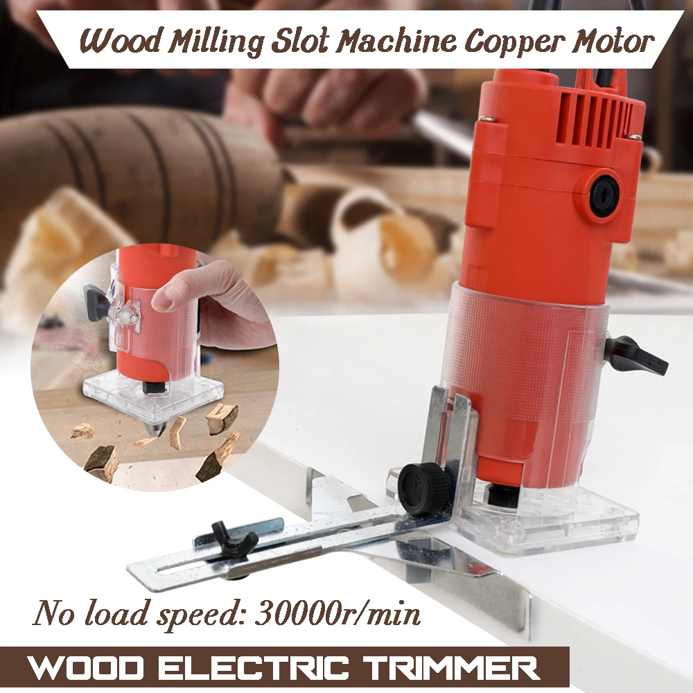 Electric Hand Trimmer Router Wood Carving Machine Flip Board Woodworking Milling Engraving Slotting Trimming Aluminum Alloy