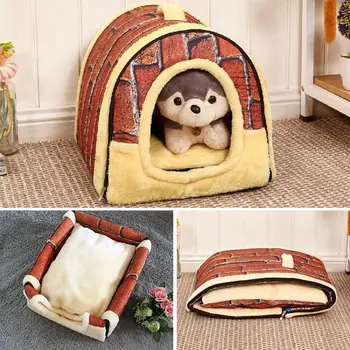 

Warm Dog House Winter Warm Soft Pet Nest Sofa Foldable Cat Sleeping Nest Dog Pet House Product Dog Bed Kitten лежанкадлясобак