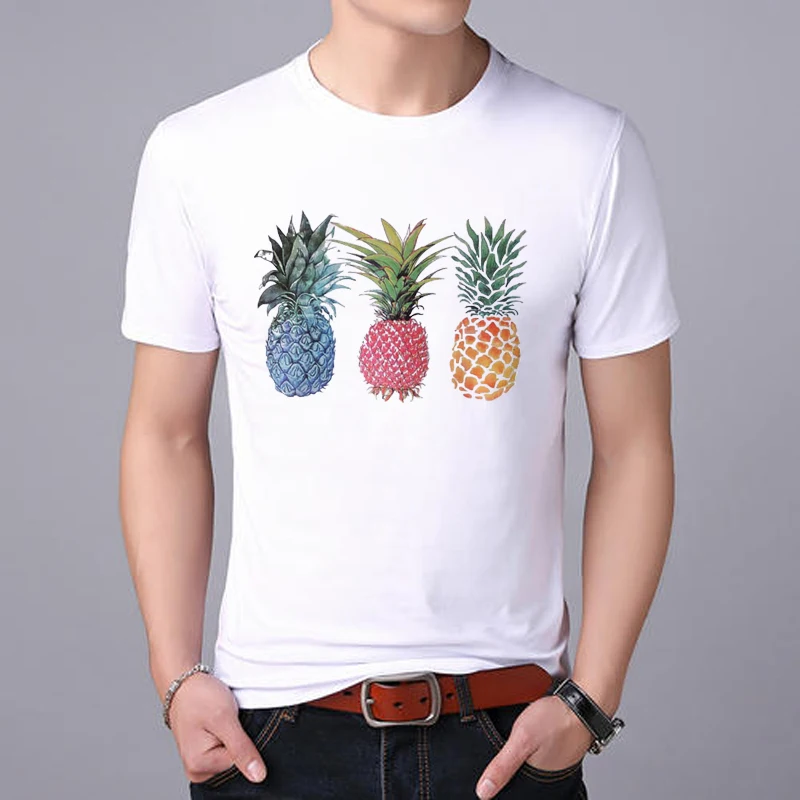 Модная мужская футболка размера плюс с мультипликационным принтом авокадо, забавная Мужская футболка с круглым вырезом и коротким рукавом, повседневная Милая футболка, топы - Цвет: XMT2163