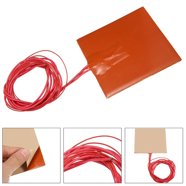 12v 50w Silicone Heater Pad 100x100mm For 3d Printer Heated Bed Heating Mat  Silicone Warming Accessories - Electric Heating Pads - AliExpress