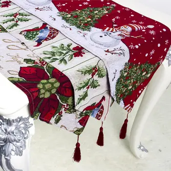 

1Pcs Christmas Embroidered Table Runner Hollow Decor Tablecloth Home Dining Table Coffee Table Decoration Tablecloth Decoration