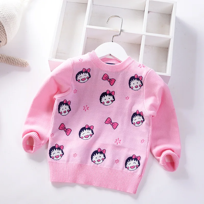 

Girls' Pullover Sweater 2019 Autumn And Winter New Style CHILDREN'S Sweater Cartoon Childrenswear Long Sleeve Thin Sweater