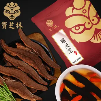 

200g Organic Wild Violet Ganoderma Lucidum Chinese Health Tea Lingzhi Dried Reishi Slices Natural Herbs Tea Improves Immunity