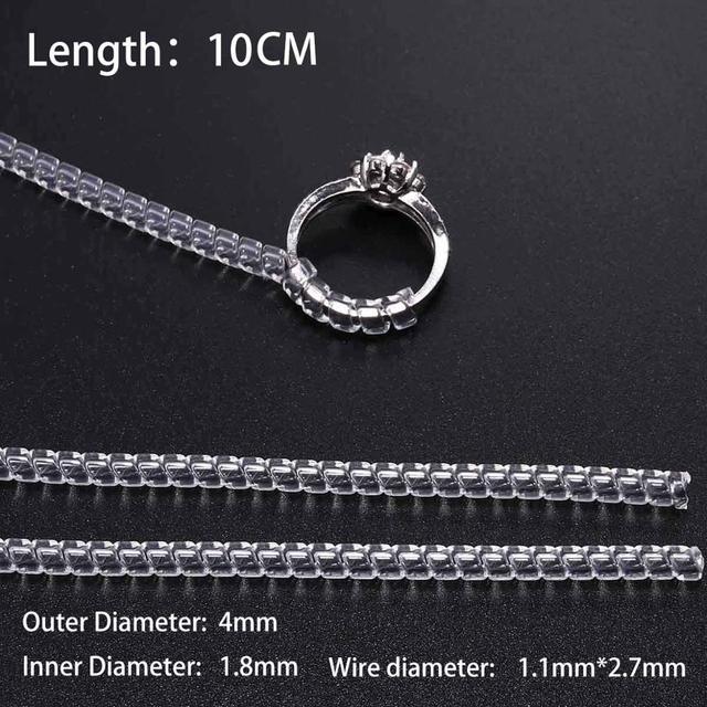 Transparent Spiral Based Ring Tools Spring Coil Ring Size Adjuster Guard Tightener Reducer Resizing Tool For Jewelry
