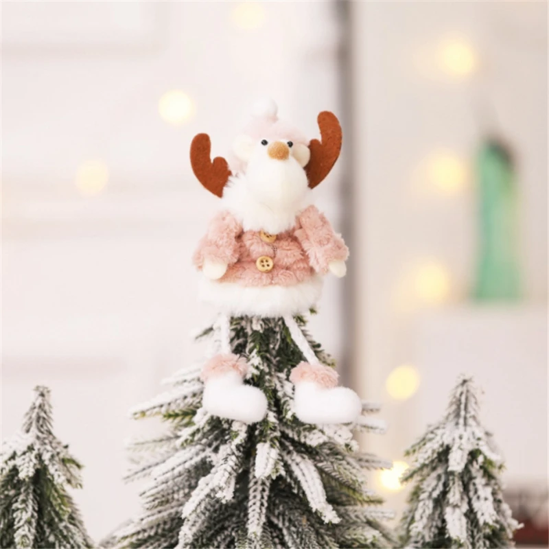 Креативный Санта Снеговик Ангел плюшевая кукла орнамент Рождественская елка висячая подвеска мини кукла Рождественская вечеринка украшение для дома - Цвет: Elk