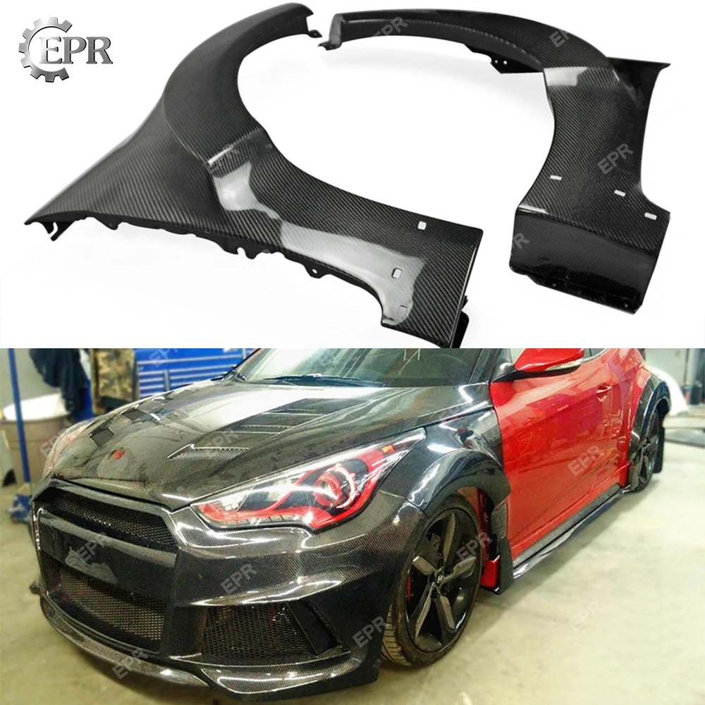 Углеродное переднее крыло для Hyundai Veloster углеродное волокно Lordpower широкое