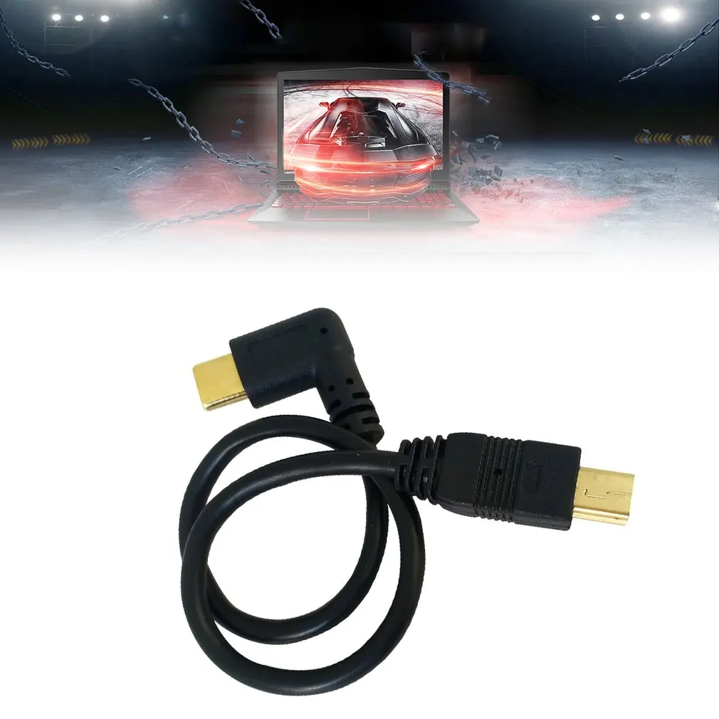Micro Mini USB Cable 5Pin Male to Male USB 3.1 Type C Elbow to Mini Micro USB 2.0 OTG Data Adapter Converter Charging Cable 25cm