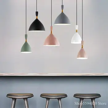 

Sale Simple Hanging Lamp Modern Restaurant Bar Creative Industrial Lamp Clothing Store Cafe Macaroon Ins Chandelier Lighting