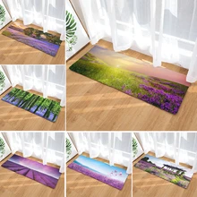 Фиолетовый Лавандовый Крытый Открытый нескользящий водопоглощающий коврик, коралловый флис, коврик для ванной комнаты, кухонный ковер, коврик для двери, индивидуальный принт