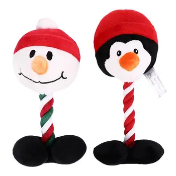 

2pcs Squeak Sound Dog Toys Pet Dog Chew Toy Cotton Christmas Theme Dog Bite Toy Teeth Grinding Toy（random pattern）