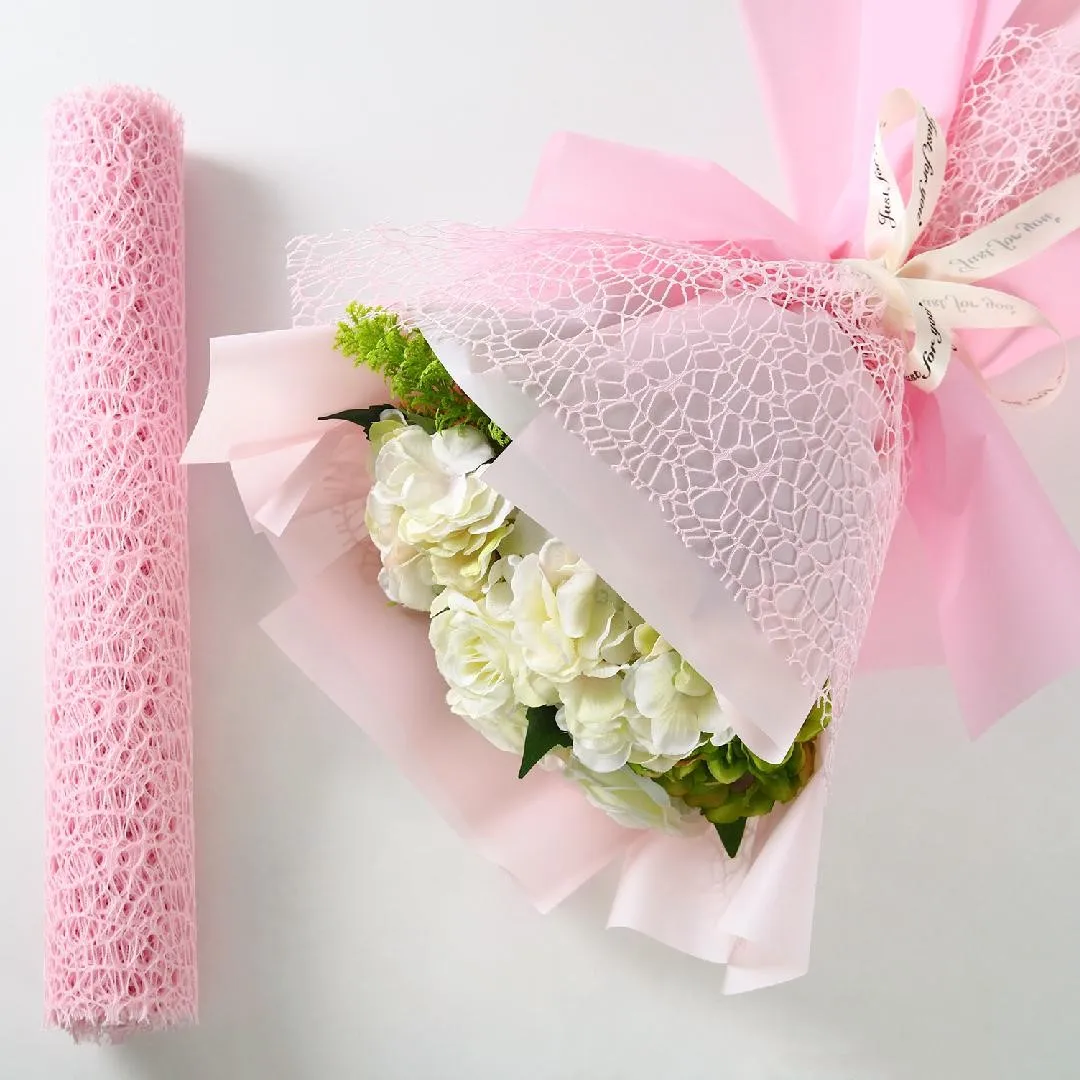 DIY Craft Materials 50cm*4.5m Kindergarten Decoration Door curtain Flower Pack Yarn DIY Crafts Background Layout Bouquet Gift Box Wrapping Mesh Yarn