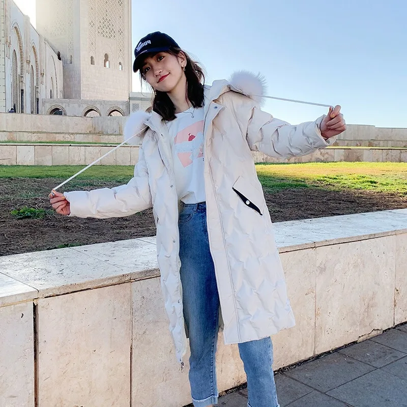 

Cotton-padded Clothes Women's Mid-length Ozhouzhan 2019 New Style Loose-Fit BF Winter Harajuku Cotton-padded Jacket Large Fur Co