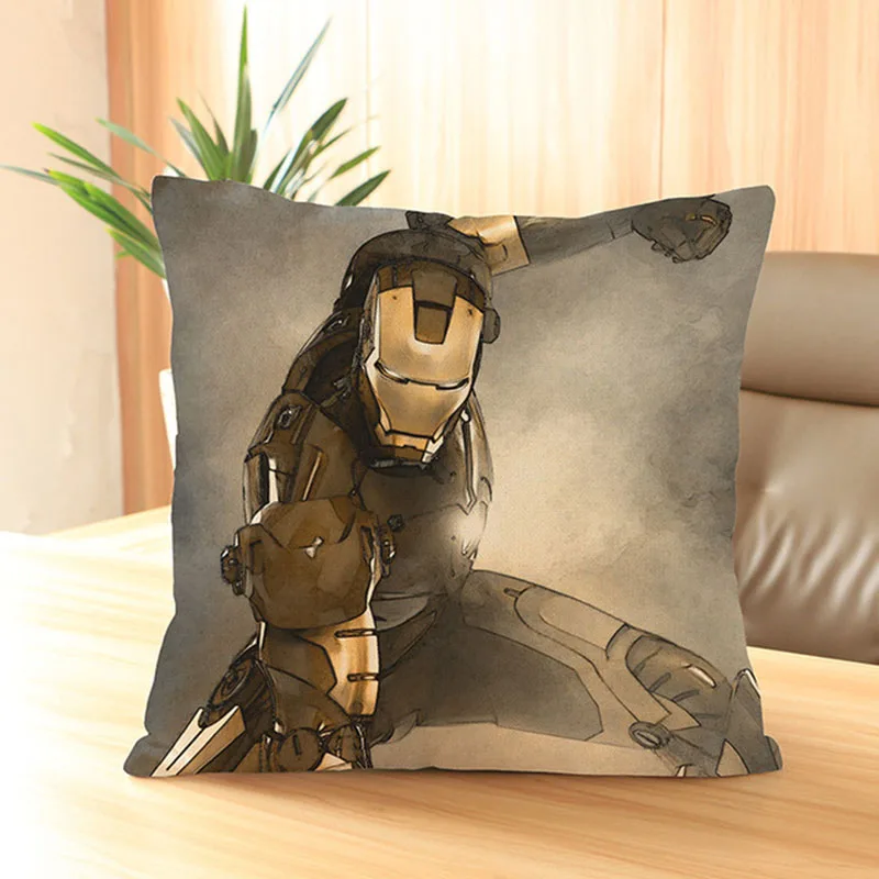 1pcs 45x45cm Avengers 2 Austrian Era Decorative Pillow Peach Skin Sofa Cushion Waist Pillow Cover Decorative Cushion Cover