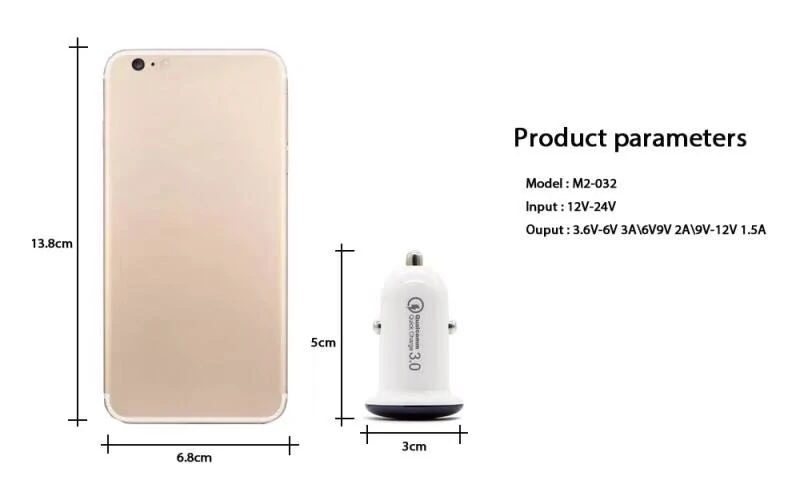 50 шт. мини быстрое QC3.0 QC2.0 USB Автомобильное зарядное устройство для iPhone samsung S9 S10 Plus huawei P30 Быстрая Зарядка телефона автомобильное зарядное устройство