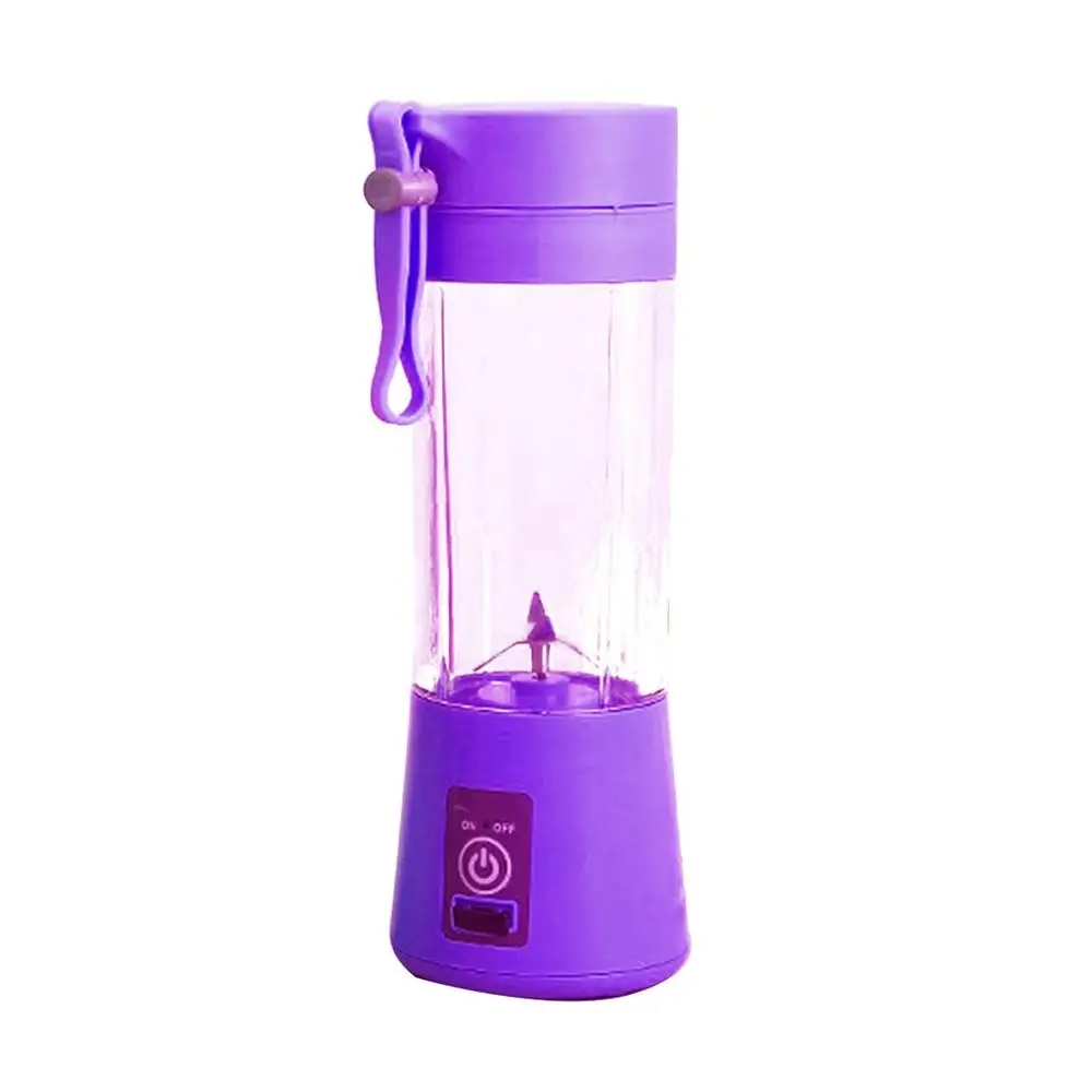 Многофункциональная домашняя соковыжималка электрическая соковыжималка 6 лезвий портативная мини-зарядка чашка сока Английская упаковка - Цвет: purple