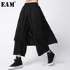 Low Price Waist Leg-Pants EAM Spliced Spring Elastic Loose Wide Women Fashion Tide Flat High Ankle-Length 32968930554