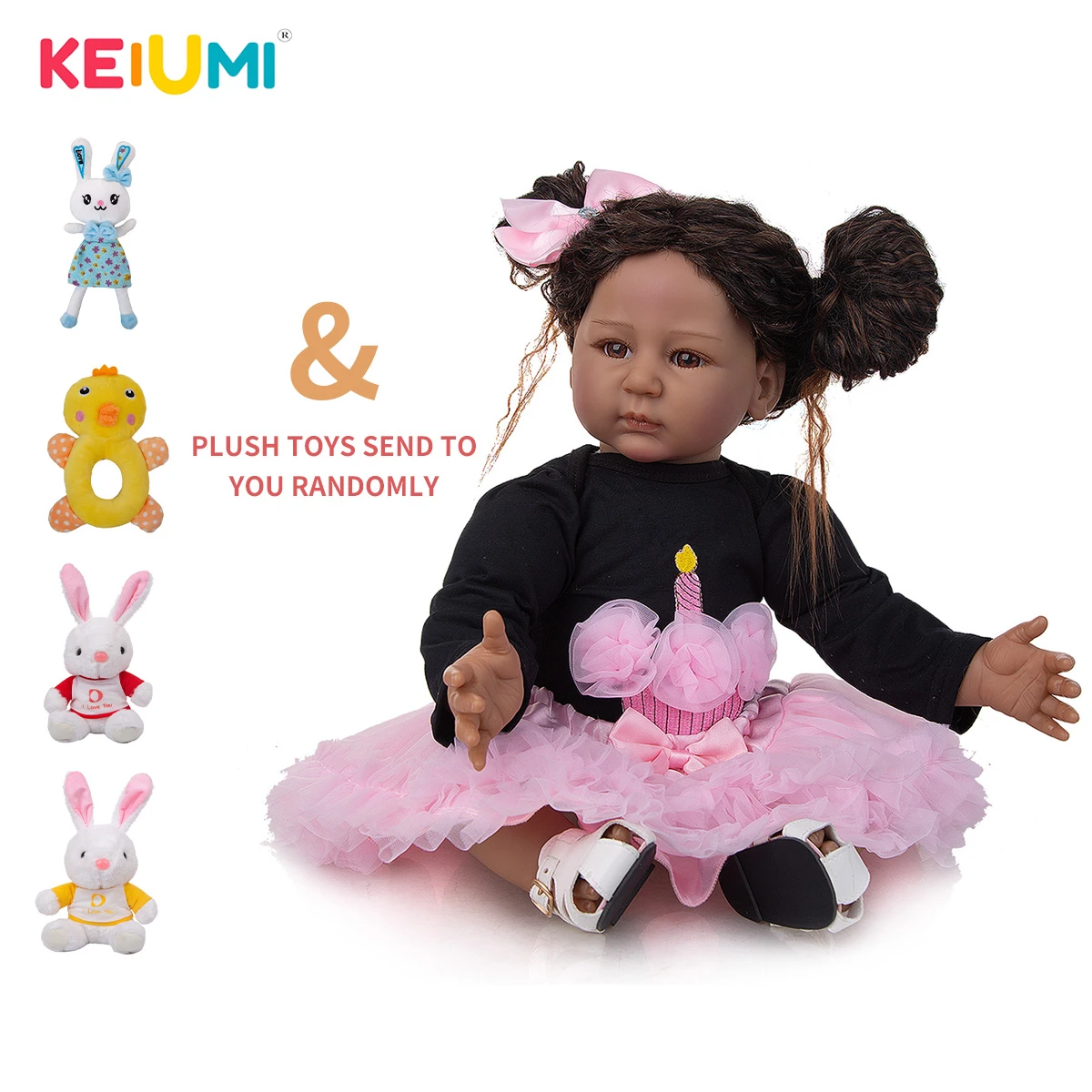 Diy Hairstyle Reborn Baby Girl Toddler Dolls Black Skin Silicone 55 Cm  Cloth Body Babies Dolls With Random Toys For Kids Gifts - Reborn Dolls -  AliExpress