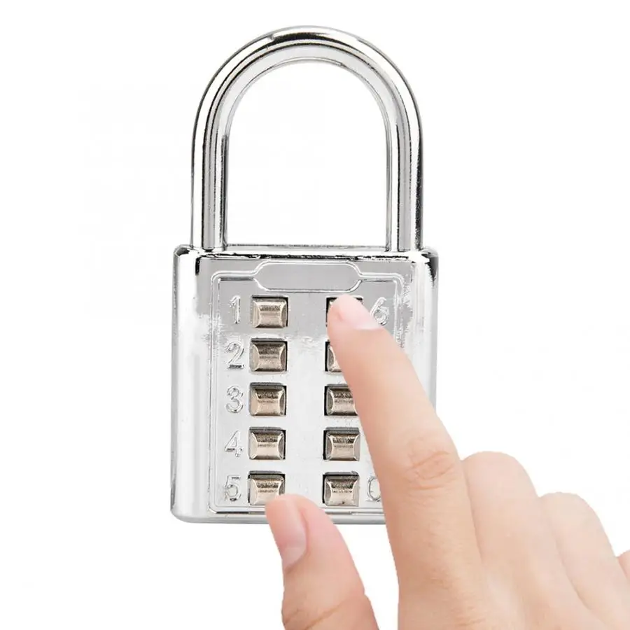 

Password Lock 10-digit Push Button Combination Password Padlock Blind Button Padlock new
