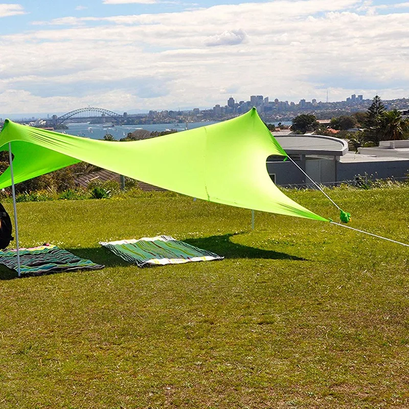 210x210Cm Outdoor Beach Kale Canopy Shade Tent Camping Cool Sunscreen Uv Canopy Portable Camping Fishing Tent