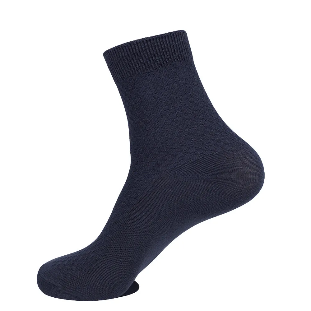 Удобные мужские носки из бамбукового волокна повседневные бизнес антибактериальные носки - Цвет: Dark Blue