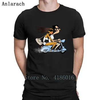 

Scooter Couple T Shirt Pictures Gift Size S-5xl Create Basic Formal Cotton Spring Shirt