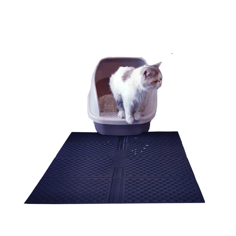Cat Litter Mat Extra Large EVA Double Side Layer Cat Litter Trapper Waterproof Urine Proof Litter Scatter Control Cat Litter Box
